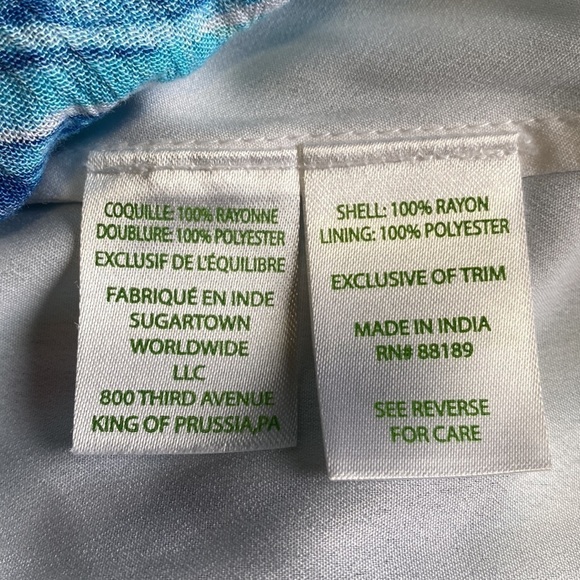 Lilly Pulitzer Bellamie Dress Serene Blue Tippy Top Sunny Shoulder Flowy Size XS - Picture 11 of 11